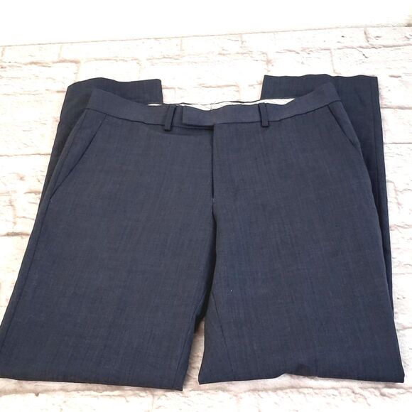 Kenneth Cole Men's Blue/gray Dress Slacks 32x32 - Picture 2 of 7